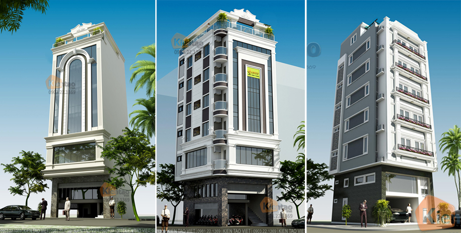 Thiết kế nhà đẹp tại Hà Nội - Mẫu nhà nhà phố đẹp cao tầng kết hợp kinh doanh, cho thuê, trụ sở văn phòng