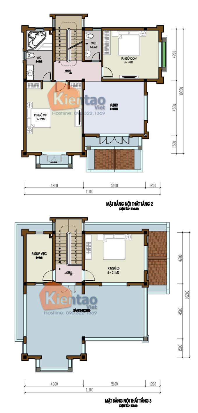 Bản vẽ mẫu thiết kế nhà 3 tầng tại Vĩnh Quỳnh HN - 12