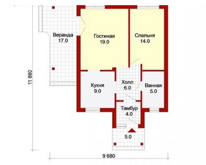 Thiết kế mẫu nhà cấp 4 đẹp khuôn viên 9,6x11,8m - 03