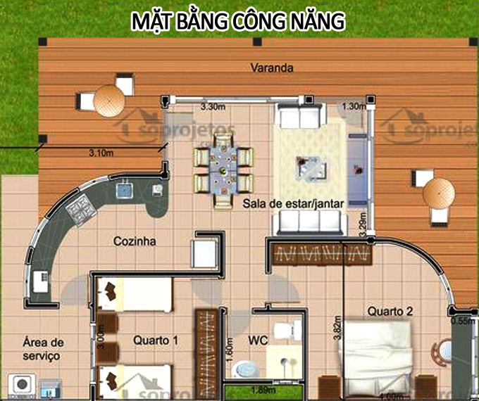 Mẫu nhà đẹp 1 tầng 9x11,6m - Khuôn viên rộng rãi có bể bơi - 3
