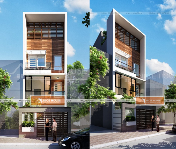 Thiết kế nhà đẹp 3 tầng 1 tum diện tích 5x18m kiến trúc hiện đại - 1