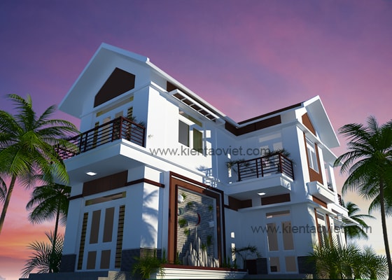 13 - Bản vẽ mẫu thiết kế biệt thự 2 tầng tại Văn Giang - 01