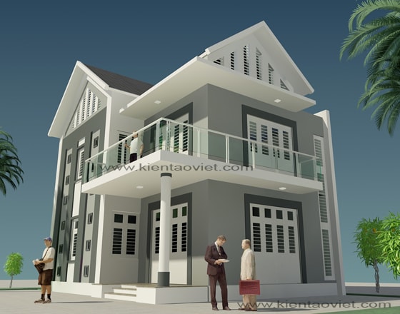 15 - Bản vẽ mẫu thiết kế biệt thự 2 tầng tại Bát Tràng - 01