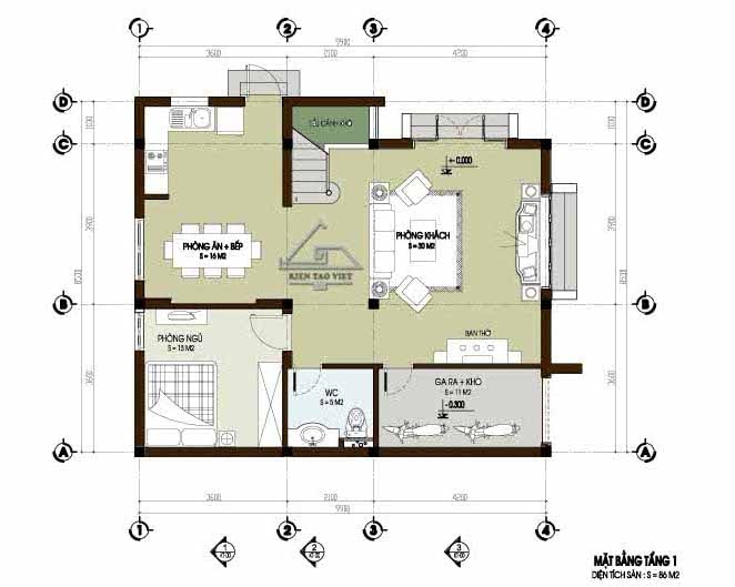 16 - Bản vẽ mẫu thiết kế biệt thự 2 tầng tại Văn Giang - Hưng Yên - 02