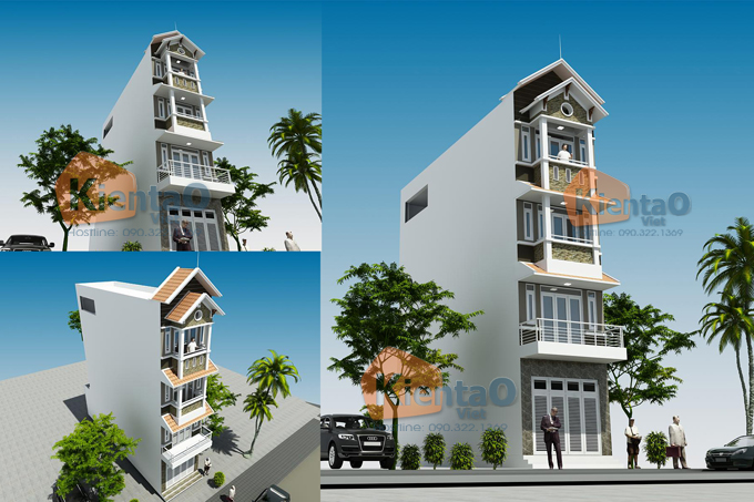 Thiết kế nhà lô phố 4x20m cao 4 tầng