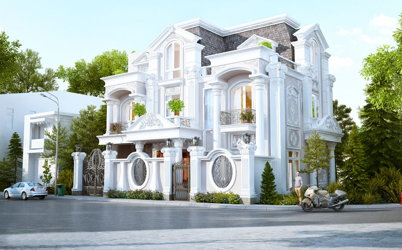 Biệt thự cổ điển 4 tầng phong cách Châu Âu