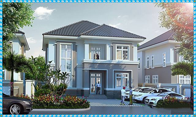 Mẫu biệt thự cổ điển cách tân 2 tầng