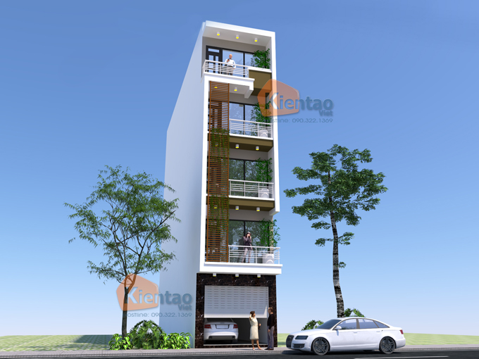 Thiết kế nhà phố 5 tầng kết hợp cho thuê ở Hoàng Mai