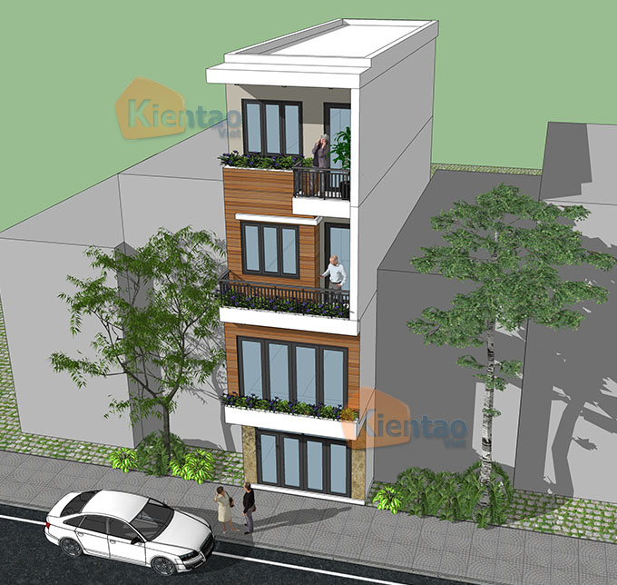 Thiết kế nhà phố 4 tầng đẹp hiện đại 4x12.5m tại Hà Đông - PC4