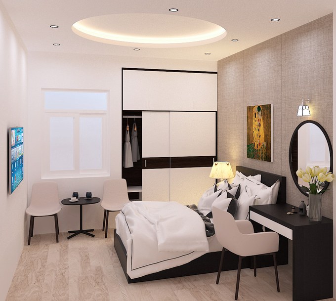 Thiết kế phòng ngủ bố mẹ mẫu nhà 2 tầng 6x11m