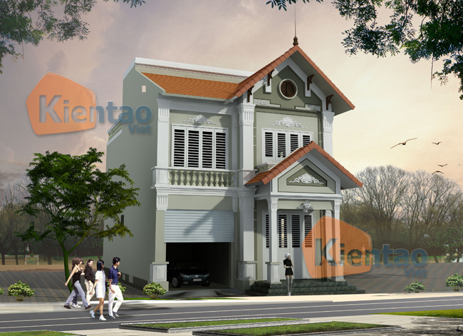 Thiết kế biệt thự 8x12m - Thiết kế biệt thự nhà đẹp tại Thái Bình – Phối cảnh 03