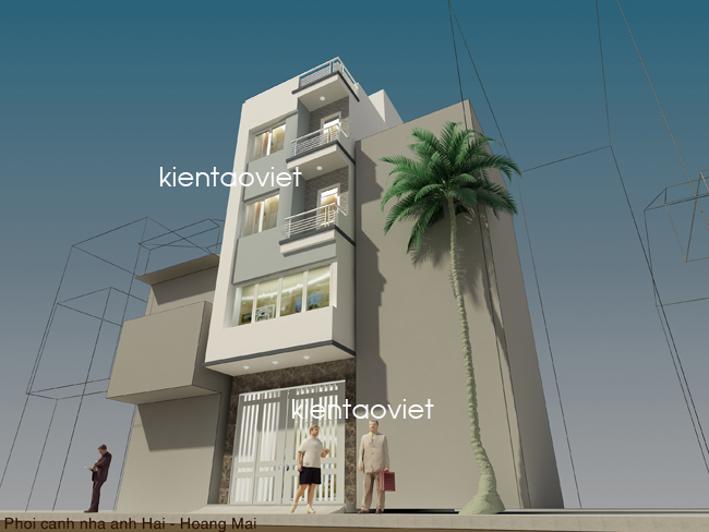 Mẫu thiết kế nhà đẹp 4 tầng - Thiết kế nhà ống cao 4 tầng tại Thịnh Liệt