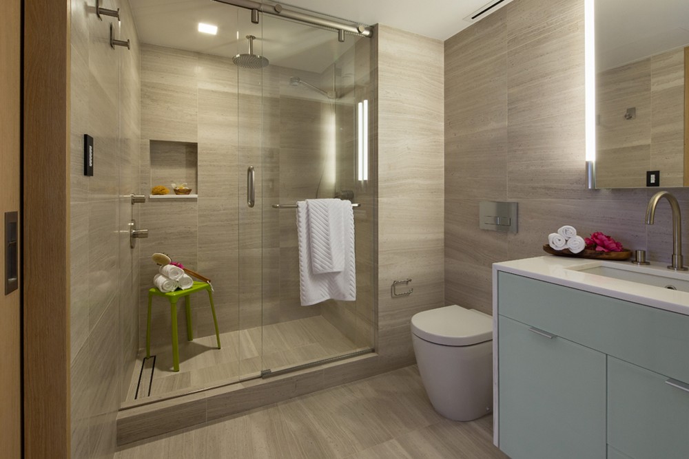 Phối cảnh thiết kế nội thất phòng tắm+wc nhà đẹp, Nhà ống 4 tầng 4x14m