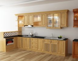 tủ bếp bằng gỗ tự nhiên 4