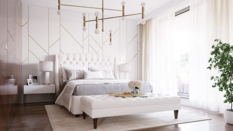 Nội thất phòng ngủ phong cách đơn giản trang nhã với gam màu trắng
