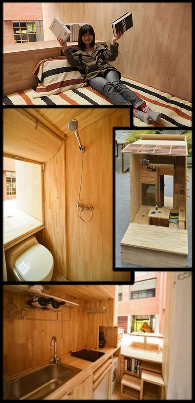 Thiết kế nội thất không gian phòng ngủ+bếp+wc, Bài trí cho nhà đẹp rộng 7m2 03