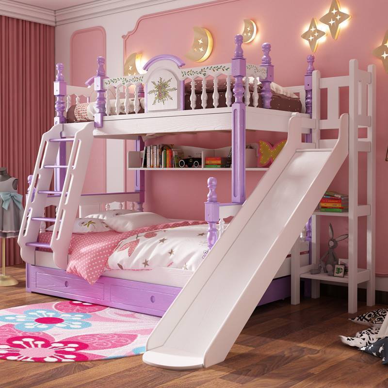 Mẫu thiết kế phòng ngủ có hai giường cho bé gái