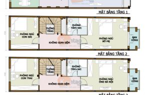 Thiết kế kiến trúc, Nhà ống 4 tầng 4,5x15,6m, Cách phân bổ công năng nhà ống 4 tầng, nhà đẹp