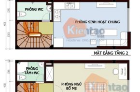 Thiết kế kiến trúc, Nhà ống 4 tầng 4x8m, Cách phân bổ công năng nhà ống 4 tầng, nhà đẹp