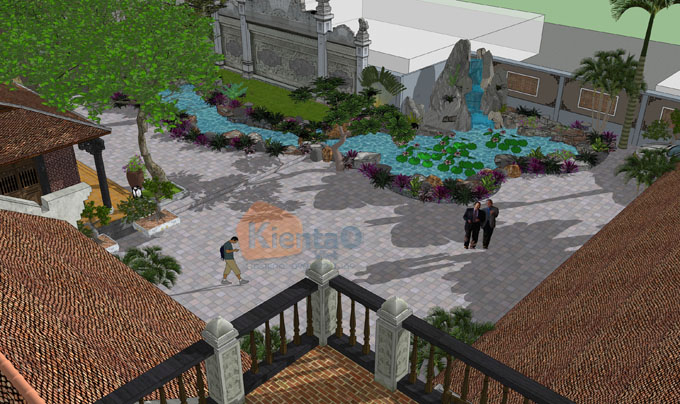 Thiết kế sân vườn nhà thờ họ tại Nà Nam 1