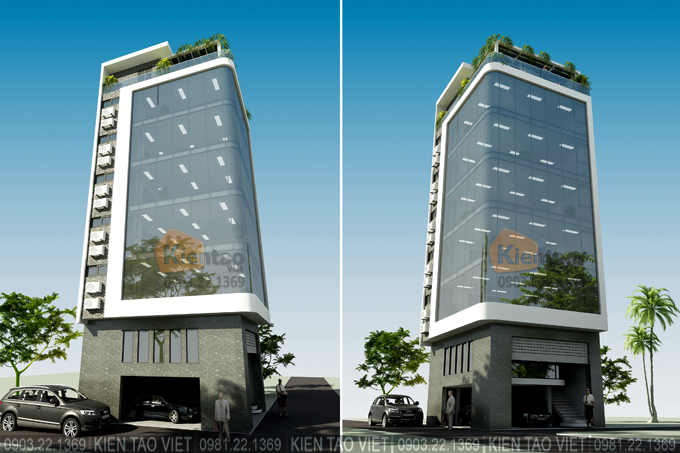 Phương án so sánh 01 nhà văn phòng cao 7 tầng 8,8x6,9m tại Lê Trọng Tấn