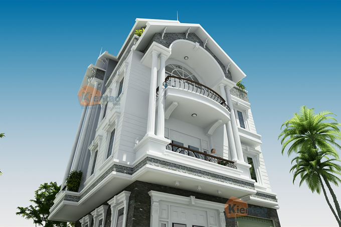 Thiết kế biệt thự lô góc cao 4 tầng tại Nam Định 1