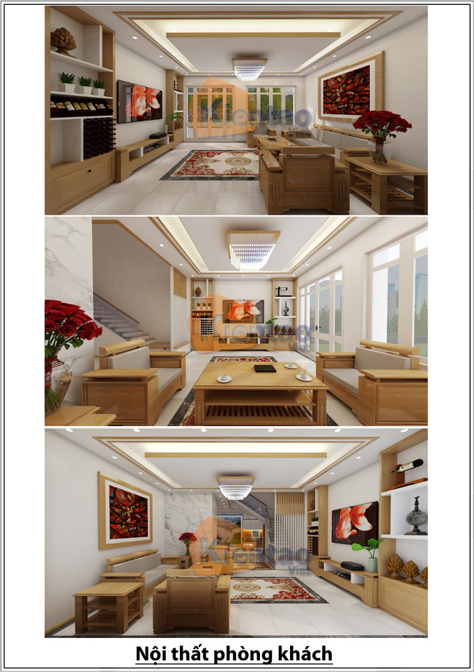 Thiết kế nhà phố 4 tầng tại Lê Trọng Tấn - Nội thất phòng khách