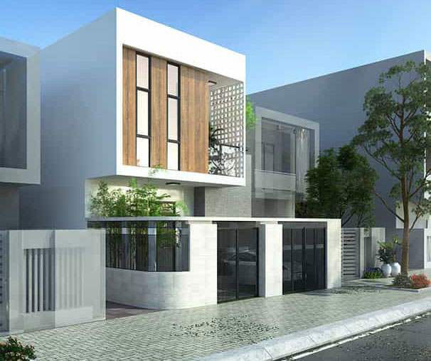 Biệt thự phố 2 tầng đẹp tại Quảng Ninh màu trắng sang trọng - 2