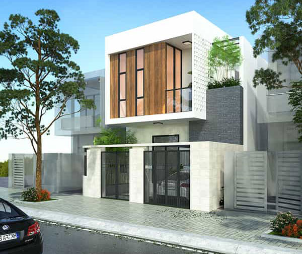 Biệt thự phố 2 tầng đẹp tại Quảng Ninh màu trắng sang trọng - 3