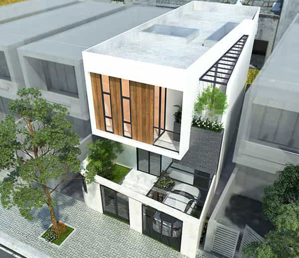 Biệt thự phố 2 tầng đẹp tại Quảng Ninh màu trắng sang trọng - 4