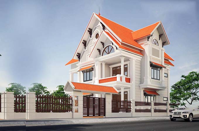 Biệt thự 2 tầng mái thái đẹp tại Quảng Ninh - Mẫu 2