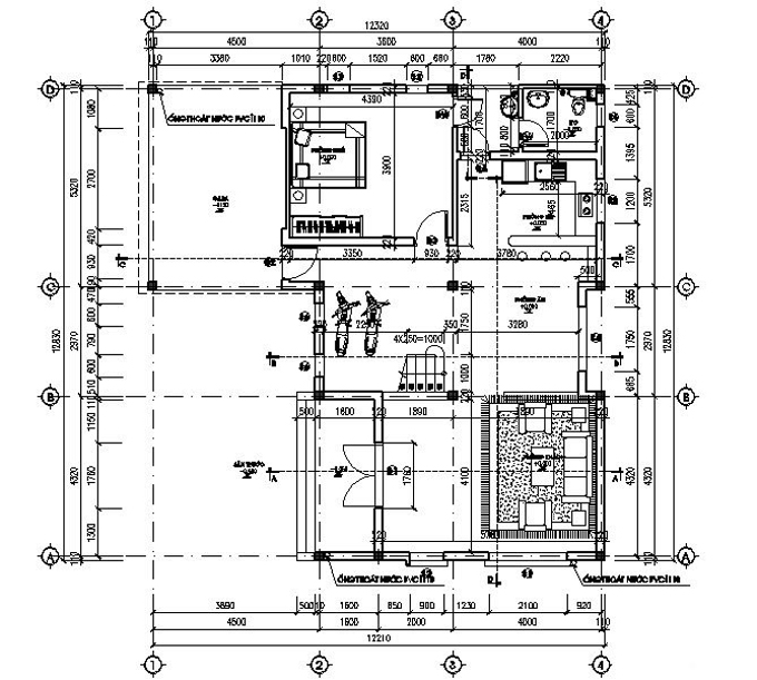 Mặt bằng công năng mẫu thiết kế biệt thự 2 tầng đẹp ở Sơn La - 1