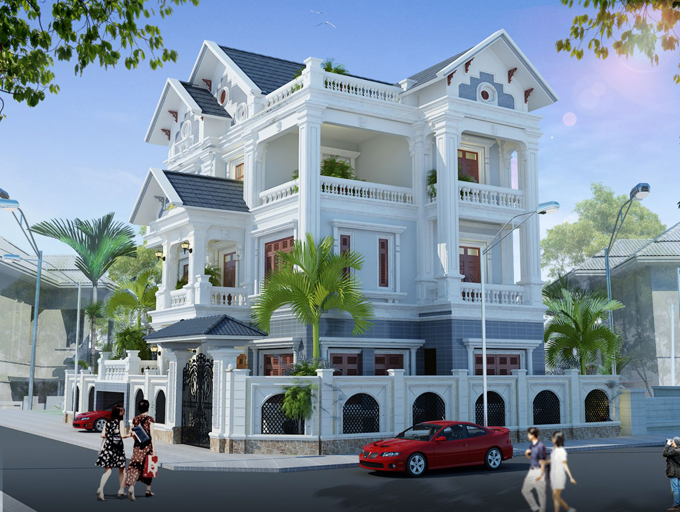 Phối cảnh mẫu thiết kế biệt thự hiện đại đẹp ở Sơn La