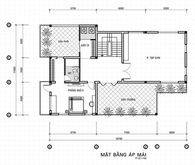 Mặt bằng công năng mẫu thiết kế nhà đẹp 3 tầng ở Nghệ An - 3
