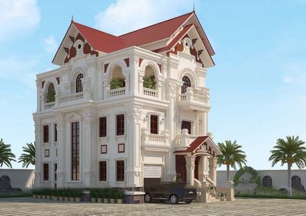 Thiết kế biệt thự kiểu Pháp tại Hà Nam mái ngói - PC2