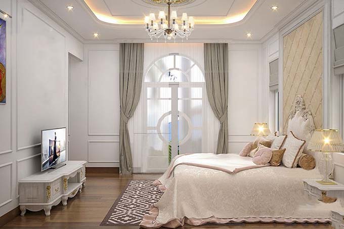 Thiết kế biệt thự kiểu Pháp tại Hà Nam mái ngói - Nội thất phòng ngủ