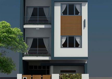 Mẫu thiết kế nhà phố 3 tầng 7x12m tại Hà Nội - PC1
