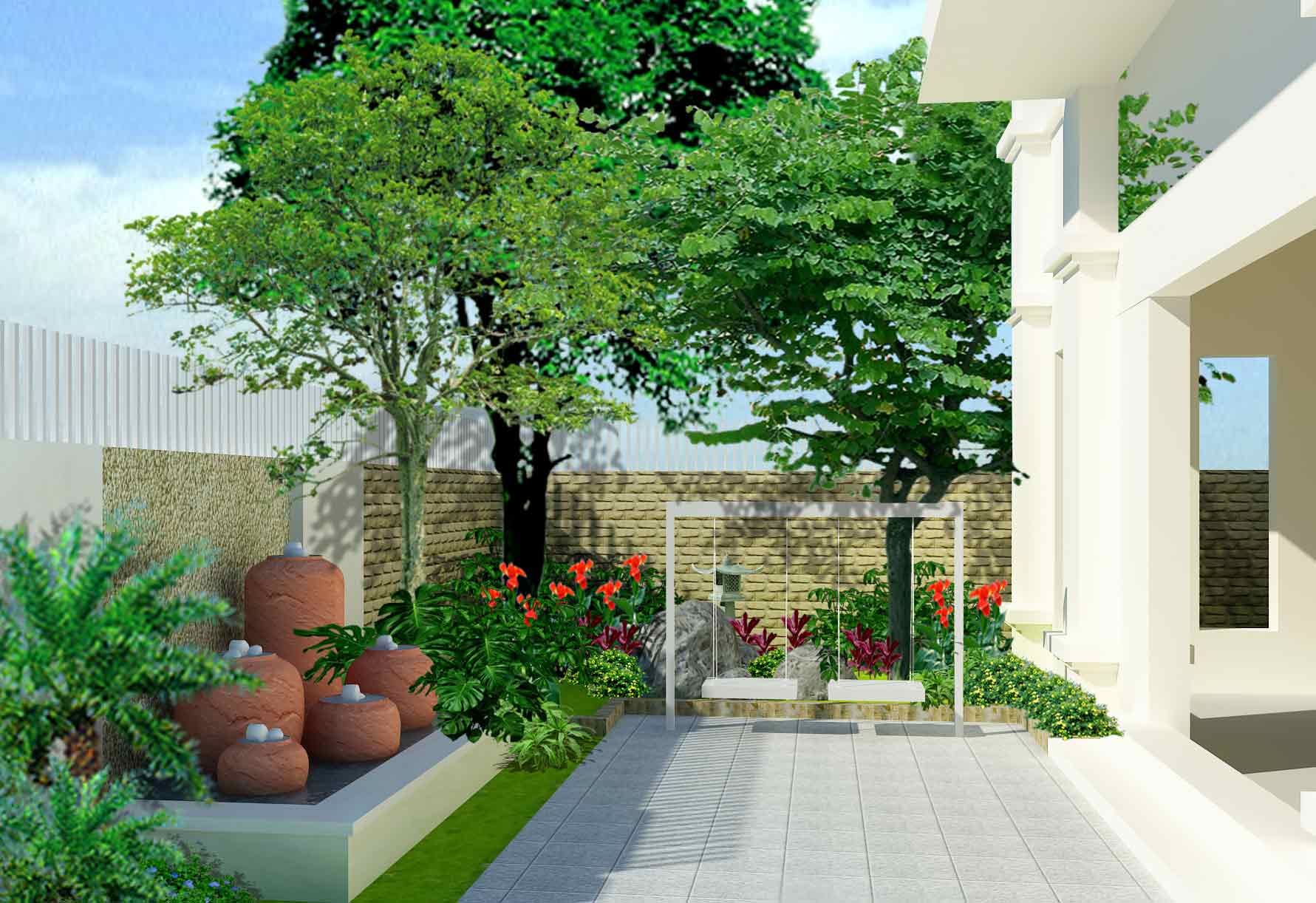Mẫu thiết kế tiểu cảnh sân vườn đẹp cho nhà phố 6