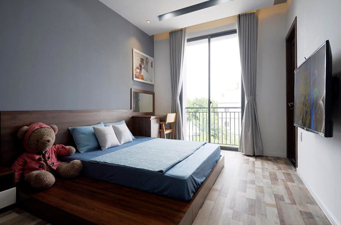 Phòng ngủ mẫu nhà phố 3 tầng 1 tum hiện đại tại Hải Dương