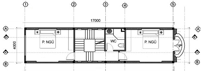 MB4 - Mẫu thiết kế nhà phố 5 tầng tại Hải Dương 4x17m