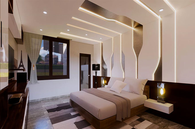 Phòng ngủ - Nhà phố mặt tiền 4m hiện đại tại Hải Dương