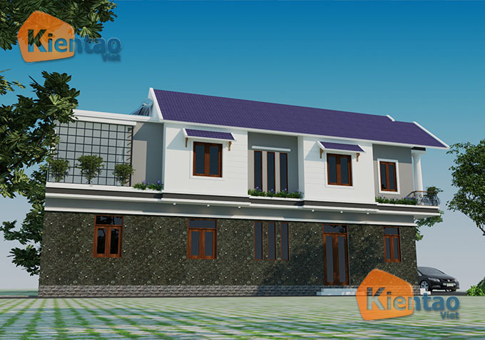 PC3 - Mẫu nhà phố đẹp 2 tầng 2 mặt tiền mái thái tại Bắc Giang
