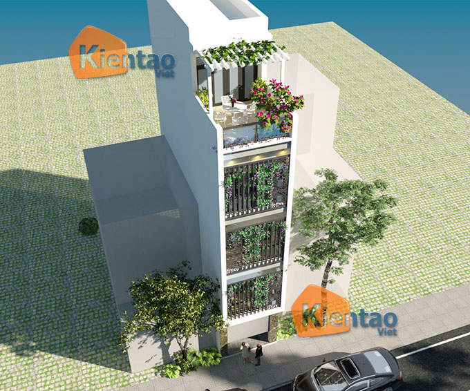 PC1 - Thiết kế nhà 5 tầng có thang máy tại Long Biên