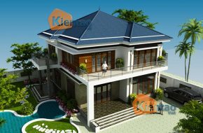 Mẫu biệt thự nhà vườn 2 tàng 238m2 hiện đại