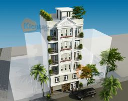 Thiết kế chung cư mini cho thuê 6 tầng tân cổ điển - Phối cảnh 2