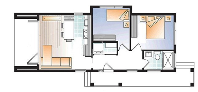 Nhà ống 1 tầng 2 phòng ngủ tại Hải phòng