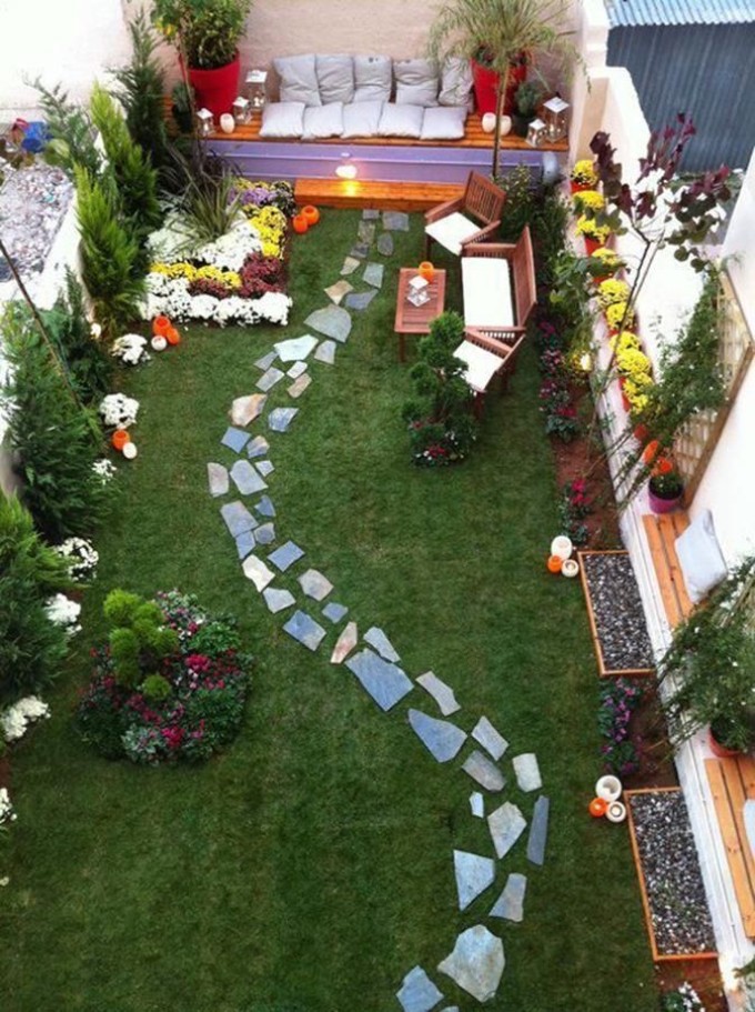 thiết kế sân vườn nhỏ sau nhà 
