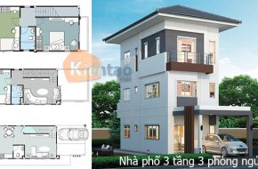 Mẫu thiết kế nhà phố 3 tầng đẹp