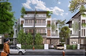 Mẫu Duplex Villa đẹp 4 tầng hiện đại mái bằng