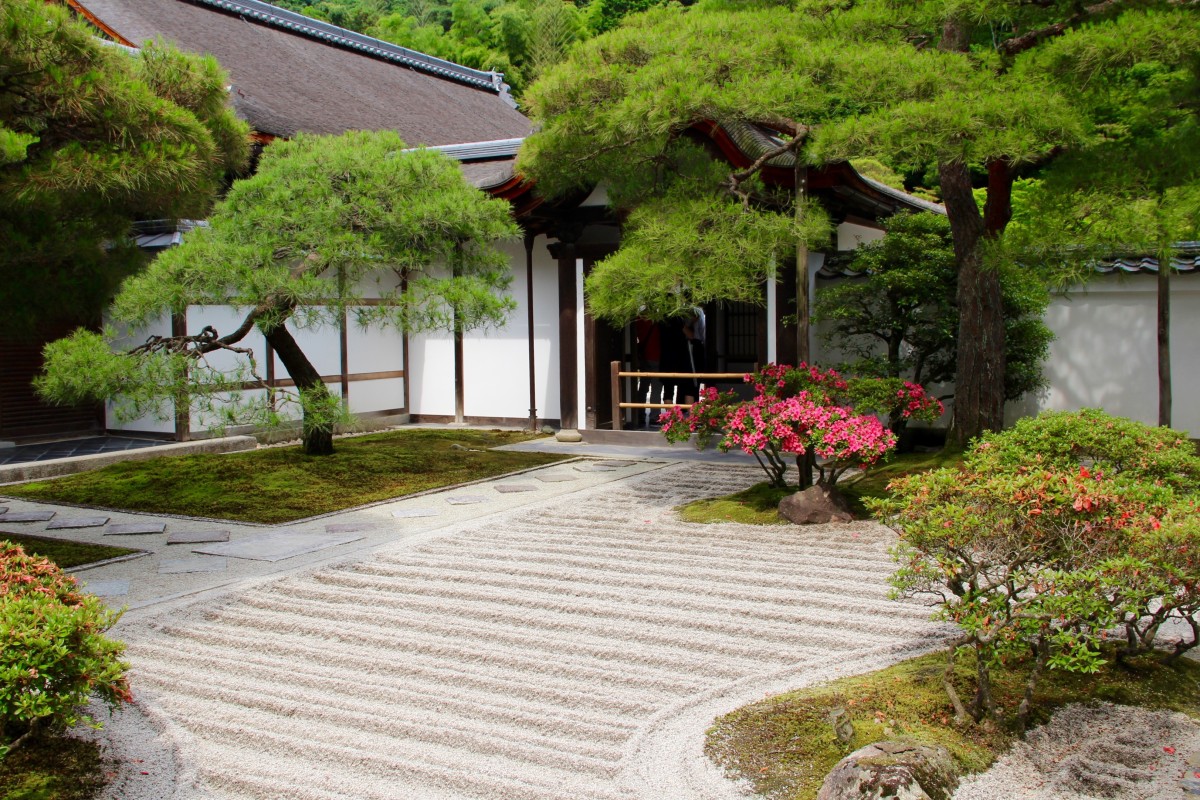Không gian xanh rộng lớn trong thiết kế sân vườn phong cách Nhật